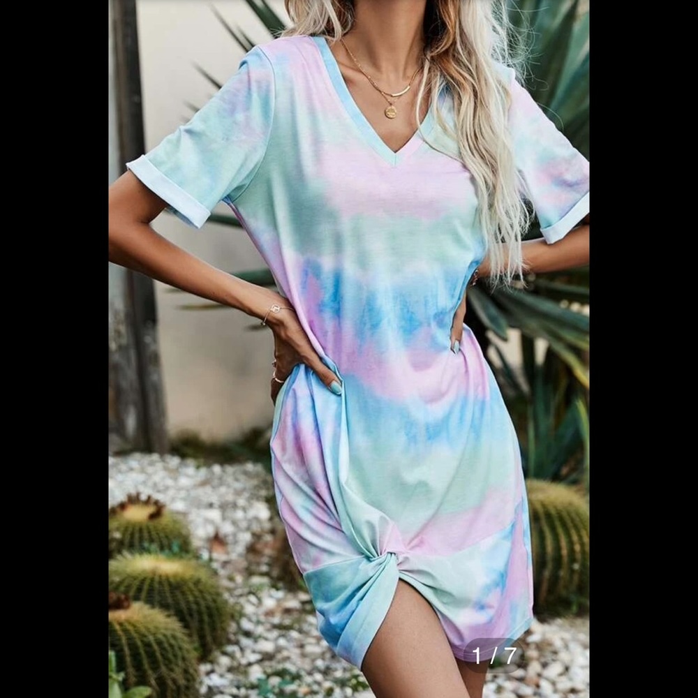 Tie-dye t-shirt dress